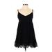 Lulus Casual Dress - A-Line Plunge Sleeveless: Black Print Dresses - Women's Size Small