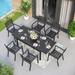 Outdoor Dining Table Sets 7/9-Piece, 6/8 Metal Chairs and Expandable Metal Dining Table