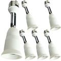 Welpettie 6Pcs E27 Light Socket Extender 220V E27 To E27 Heat Resistant Light Converter Socket Extender 180Â° Bending Bulb Base Lamps Holder Light Bulb Socket Converter for Home Office