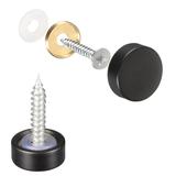 Uxcell Mirror Screws 12mm/0.47 10Pcs Brass Decorative Cap Screws Cover Nails Fasteners for Mirror Tables Black