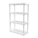 Gracious Living 4 Shelf Knect-A-Shelf Fixed Height Light Duty Storage White