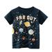 KmaiSchai Toddler Boy Tops Toddler Kids Baby Boys Girls Letter Galaxy Print Short Sleeve Crewneck T Shirts Tops Tee Clothes For Children Long Shirt Boys Thermal Underwear Tops 7 11 Short Tee Boys To