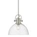 1 Light Pendant-13.13 inches Tall and 13.5 inches Wide-Pewter Finish-Seeded Glass Color Bailey Street Home 170-Bel-4158996