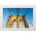 Wilson Emily M. 32x23 White Modern Wood Framed Museum Art Print Titled - Manhattan-New York-USA Cables and tower on the Brooklyn Bridge