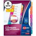 Avery Heavy-Duty View Binder with 2 One Touch EZD Ring 79802 Navy Blue and Avery Ready Index Table of Contents Dividers 11186 8-Tab 6 Sets Bundle