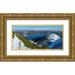 Zwick Martin 14x9 Gold Ornate Wood Framed with Double Matting Museum Art Print Titled - View towards lake Walchensee and Karwendel mountain range-View from Mt-Herzogstand near lake Walche