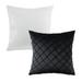 Phantoscope Decorative Throw Pillow Set Soft Silky Velvet & Soft Pleated Velvet Bundle for Sofa Couch Bedroom White & Black 18 x 18