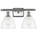 Bristol Glass 2 Light 18" LED Bath Light - Brushed Satin Nickel - Clea