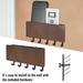 GORWARE Mail Holder with Key Hooks Wooden Decorative Wall Shelf Sundries Storage Box Key Holder Rack for Living Room Home Hallway Kitchen Office