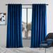 Topfinel 100% Blackout Luxury Velvet Curtain 90 Inches Long Rod Pocket Back Thermal Insulated Noise Reduce Curtains for Living room Bedroom 2 Panels 52 x 90 Inch Dark Blue