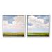 Stupell Industries Panoramic Clouds Over Bay Painting White Framed Art Print Wall Art Set of 2 Design by Catherine Andersen