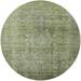 Ahgly Company Machine Washable Indoor Round Industrial Modern Olive Green Area Rugs 5 Round