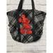 Disney Bags | Disney Parks Walt Disney World Flannel Tote Bag Christmas Sequin Mickey Mouse | Color: Red | Size: Os