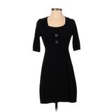 I.N. San Francisco Casual Dress Scoop Neck Short sleeves: Black Print Dresses - Women's Size Small