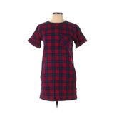 Madewell Casual Dress - Shift: Red Plaid Dresses - Women's Size 2X-Small