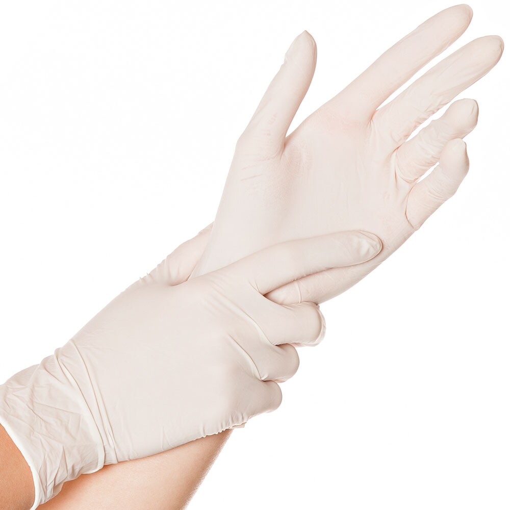 10x100 Stück Latexhandschuhe Sense puderfrei Natur Größe L Einweghandschuhe Arbeitshandschuhe Einmalhandschuhe Latex Handschuhe Image