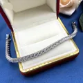 Bracelet en véritable moissanite pour femme argent regardé S925 bracelets en diamants de 4mm