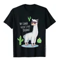 T-shirt Lama Ned's No Drama pour homme design amusant style preppy coton dernier cri été