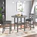 Gray Farmhouse Kitchen Dining Set Drop Leaf Table Chairs (Set of 3)