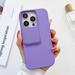 Slim Fit Case for iPhone 14 Pro 2MM Camera Lens Sliding Design Sleek Candy Colors Protective Cover with Military Grade Soft Lining Silicone Skin-Friendly Shockproof Anti-Scratches Case Purple