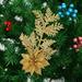 Plastic Gold Silver Pine Branches And Leaves Xmas Ornaments Pendant Christmas Tree Decorative Hanging Flowers Year Ornaments