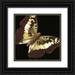 Vision Studio 12x12 Black Ornate Wood Framed with Double Matting Museum Art Print Titled - Small Dramatic Butterflies IV