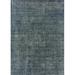 Ahgly Company Machine Washable Indoor Rectangle Industrial Modern Dark Blue Grey Blue Area Rugs 4 x 6