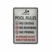 Pool Rules Sign Indoor/Outdoor Swimming Pool Decorations Aluminum Metal Sign AS show