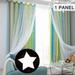 Goory Romantic Rainbow Gradient Color Window Curtain Hollow-Out Stars Curtain Panel With Voile Grommet Eyelet Ring Top Window Drapes Blackout Thermal Insulated Curtain