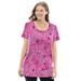 Plus Size Women's Perfect Printed Short-Sleeve Scoopneck Tee by Woman Within in Peony Petal Paisley (Size L) Shirt