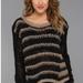 Free People Sweaters | Free People Provence Crochet Striped Sweater | Color: Black/Brown | Size: S
