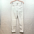 J. Crew Jeans | J Crew Womens Toothpick Jeans 26 White Stretch Denim Low Rise Skinny Denim | Color: White | Size: 26