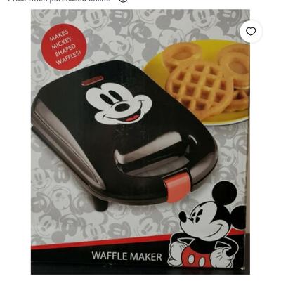 Disney Kitchen | Disney Mickey Mouse Waffle Maker Brand New Unopened! Blk,Makes Mickey Waffles ! | Color: Black/Red | Size: Os