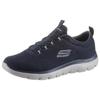 Slip-On Sneaker SKECHERS "SUMMITS", Herren, Gr. 48,5, blau (navy), Textil, sportlich, Schuhe, Freizeitschuh, Slipper, Komfortschuh mit Gummizug zum Schlupfen