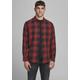 Karohemd JACK & JONES "JJ JJEGINGHAM TWILL SHIRT L/" Gr. XL (52/54), N-Gr, rot (rot, schwarz) Herren Hemden Langarm