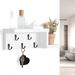 Co-t Wall Storage Organizer w/ Key Hooks Wood/Solid Wood in White | 4.7 H x 15.6 W x 3.5 D in | Wayfair B09C5ZGSHB.6.White