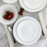 Gibson Ultra Patio 12 Piece Tempered Opal Glass Dinnerware Set In Tempered Glass/Glass in White | Wayfair 950117668M