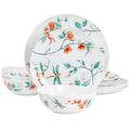 Martha Stewart 12 Piece Dragonfly Melamine Dinnerware Set In White Melamine in Green/Red/White | Wayfair 950117584M