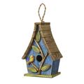 Alcott Hill® Arnettie 9.5 In X6.5 In X 4.75 In D Birdhouse Wood in Blue/Brown | 9.5 H x 6.5 W x 4.75 D in | Wayfair