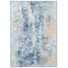 Blue/White 108 x 79 x 0.22 in Indoor Area Rug - 17 Stories Sequoia 100 Area Rug In Ivory Blue/Gold Polyester | 108 H x 79 W x 0.22 D in | Wayfair