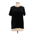 Old Navy Short Sleeve Top Black Print Crew Neck Tops - Women's Size Medium