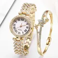 Montre-bracelet à quartz avec biscuits pour femme bracelet fleur porte-bonheur ceinture en acier