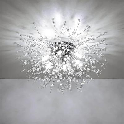 Crystal Flush Mount Ceiling Light Sputnik Firework Close to Ceiling Lamp