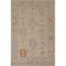 Beige / Ivory Oushak Turkish Area Rug Hand-knotted Nursery Wool Carpet - 5'1" x 7'1"