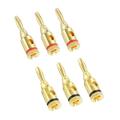 Uxcell Banana Plugs Speaker Banana Plugs Open Screw Type 4mm Gold Plated Copper Red Black 6 Pack