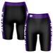 Women's Black/Purple Kansas State Wildcats Striped Design Bike Shorts