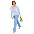 Plus Size Women's Pintuck Shirt by Soft Focus in Blue Coast Plaid (Size 16 W)