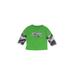 Jumping Beans Long Sleeve T-Shirt: Green Color Block Tops - Size 18 Month