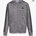 Adidas Shirts & Tops | Adidas Boys’ Zip Front Hooded Jacket | Color: Black/Gray | Size: L/G 14/16