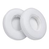 2Pcs Replacement Earpads Ear Pad Cushion for Beats Solo 2 / 3 On Ear Wireless Headphones White